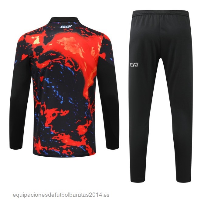 Nuevo Conjunto Completo Sudadera Entrenamiento Napoli 24/25 Naranja Negro Baratas